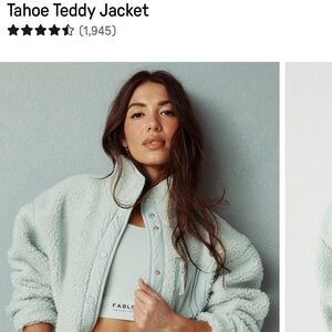 Fabletics Women's Soft Blue Teddy Jacket